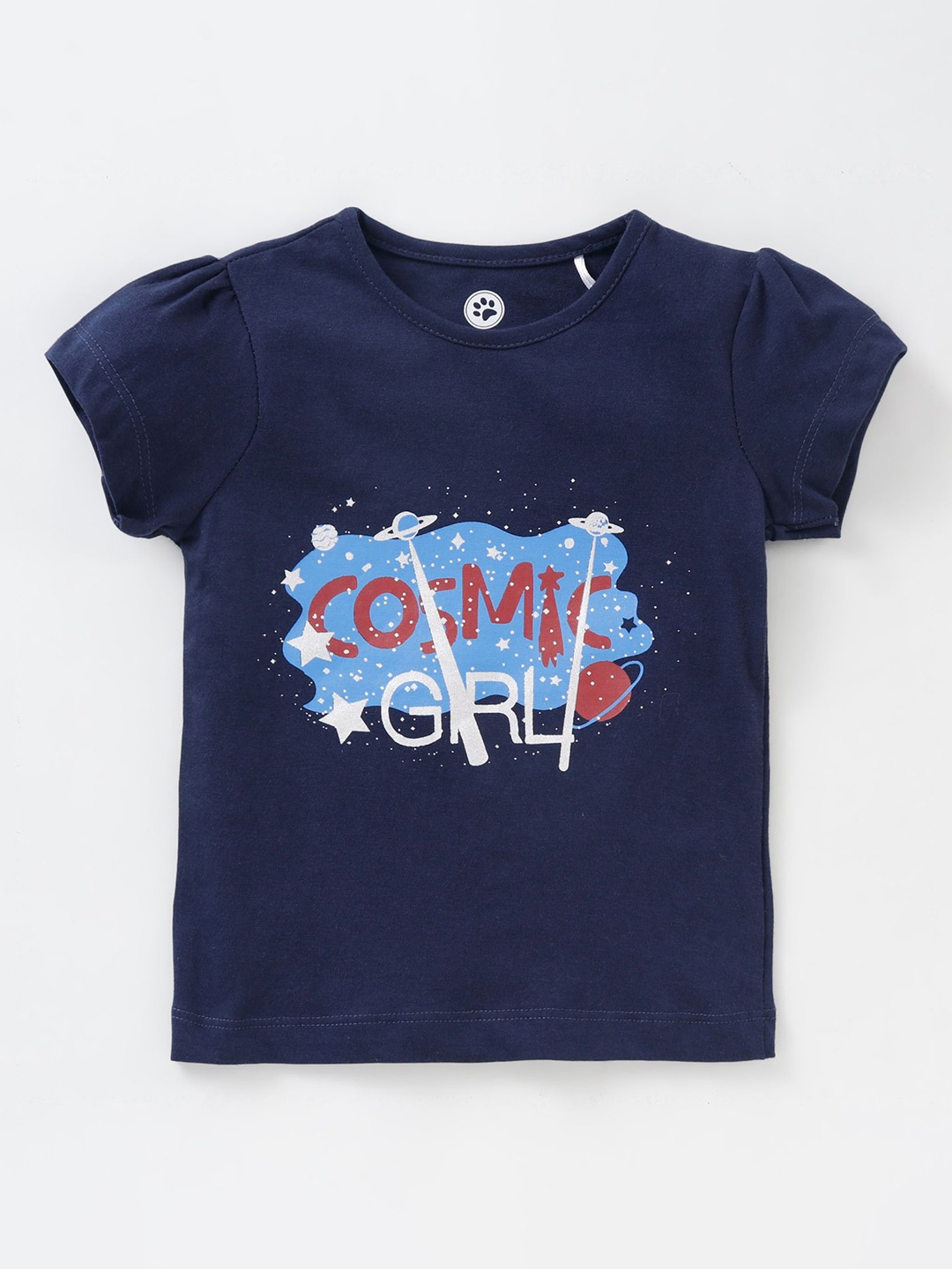 

JusCubs Girls Navy Blue Printed Top