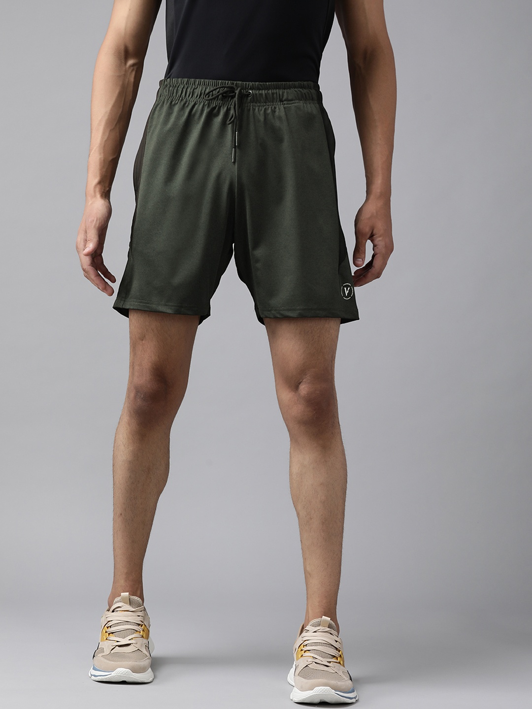 

Van Heusen Flex Men Olive Green Mid Rise Regular Fit Shorts