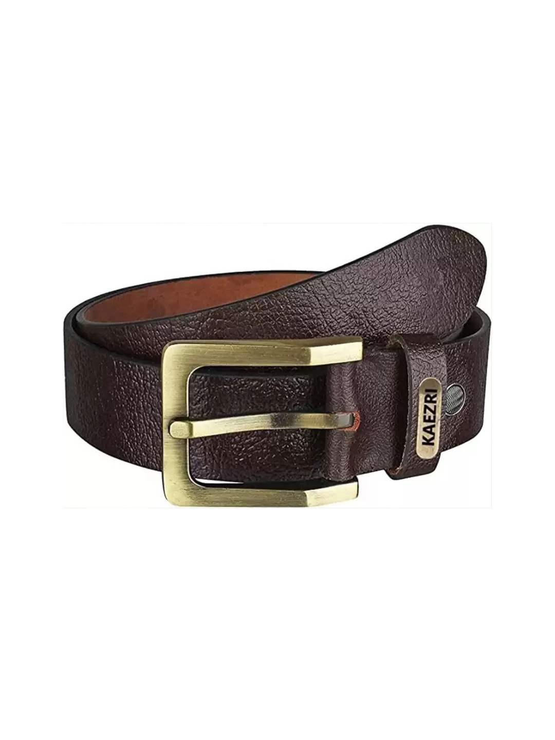 

KAEZRI Men Brown Textured Leather Belt