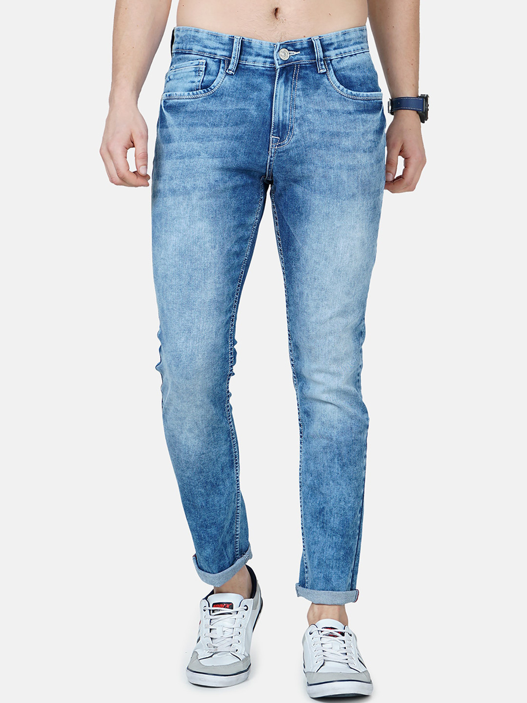 

Jean Cafe Men Blue Jean Slim Fit Heavy Fade Jeans