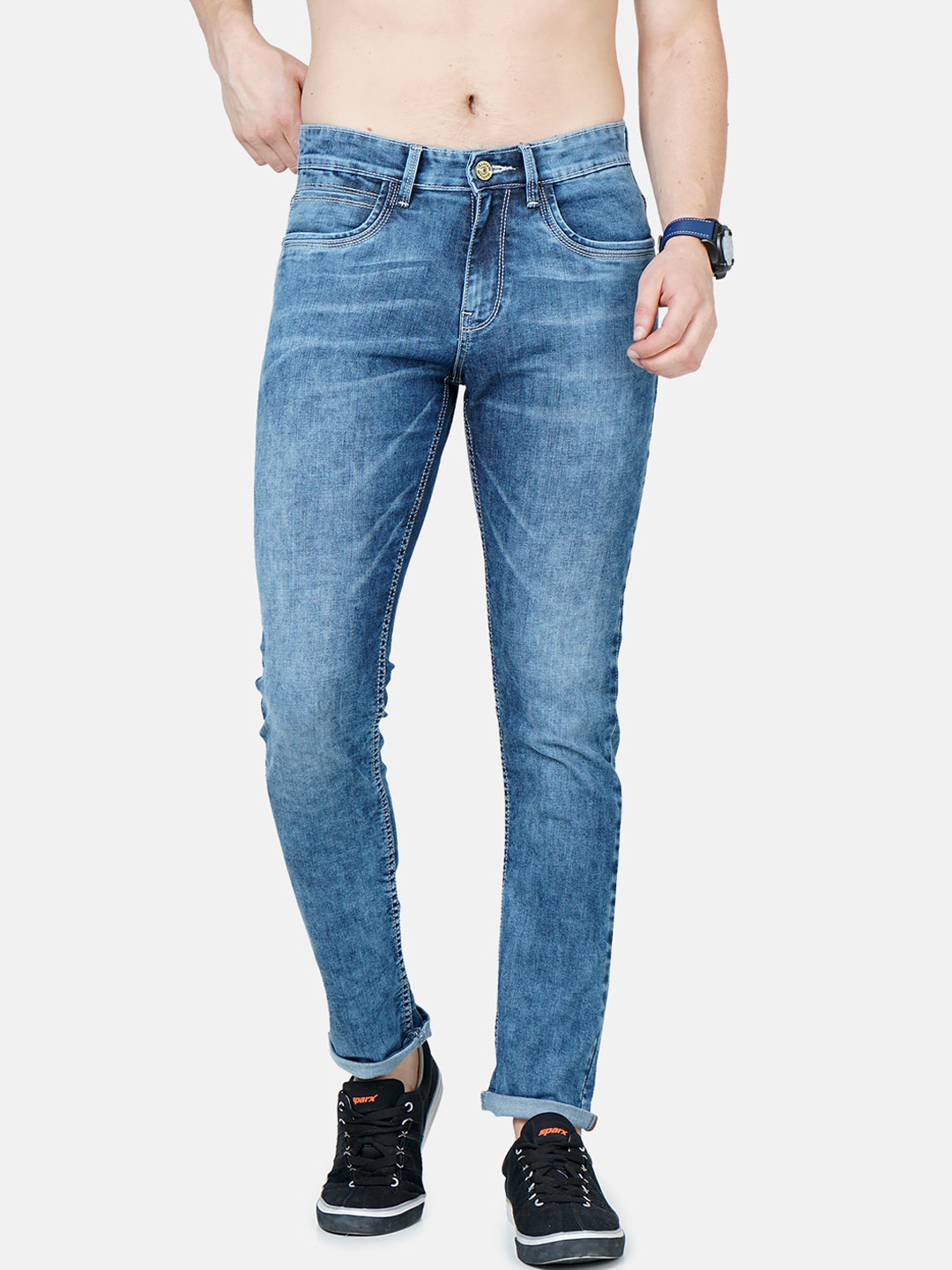 

Jean Cafe Men Blue Jean Slim Fit Heavy Fade Jeans