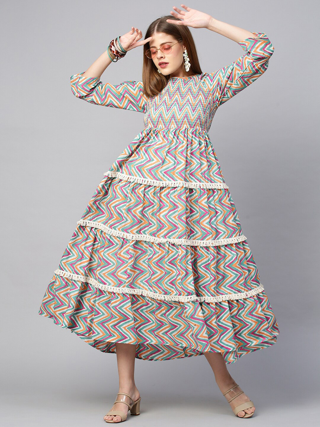 

FASHOR Multicoloured Midi Dress, Multi