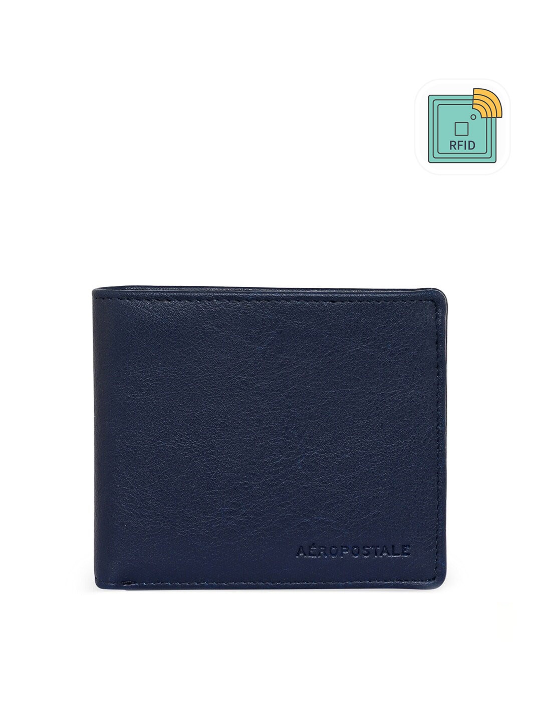 

Aeropostale Men Blue PU Two Fold Wallet
