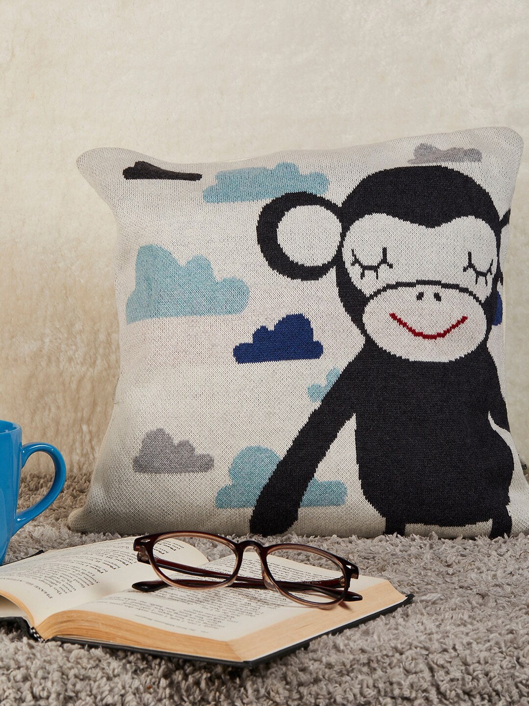 

The Wishing Chair Grey Printed Cotton Square Cushion Cover