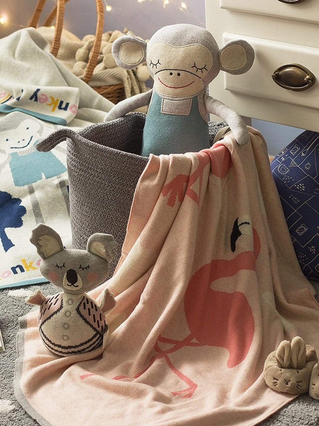

The Wishing Chair Grey & Blue Printed Munchkin Shaped Floor Cushion