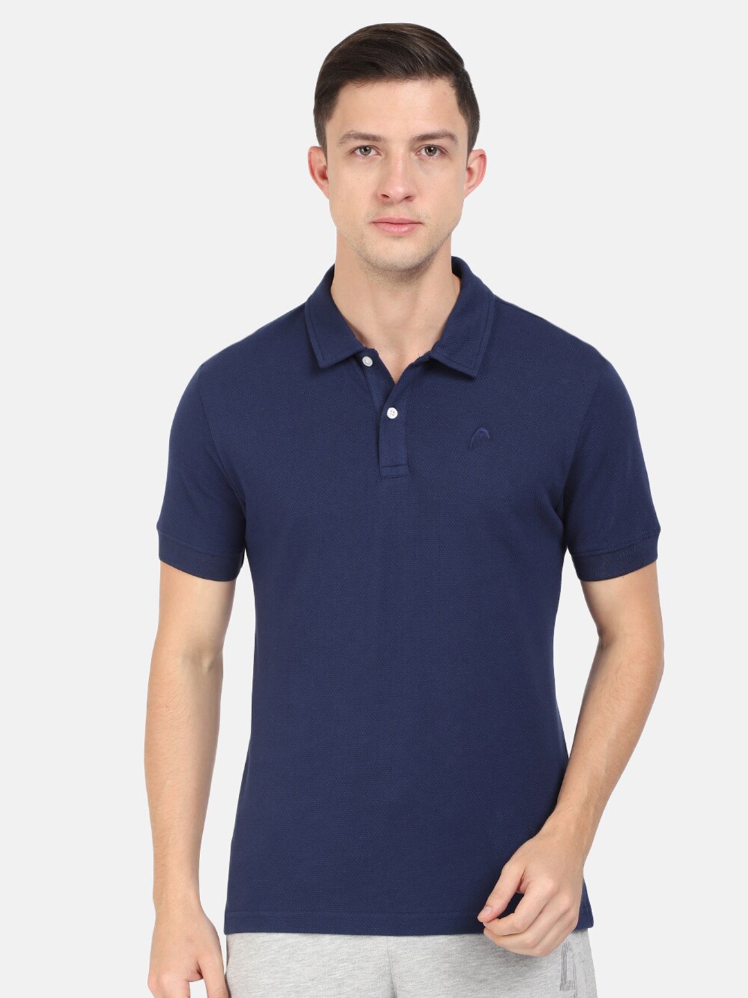 

Head Men Navy Blue Polo Collar Slim Fit Outdoor T-shirt