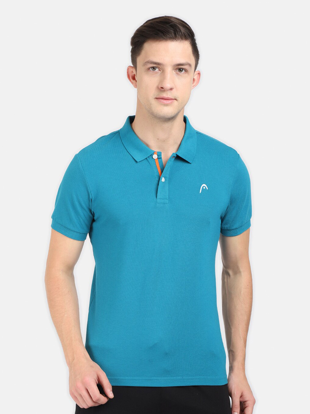 

Head Men Blue Polo Collar T-shirt