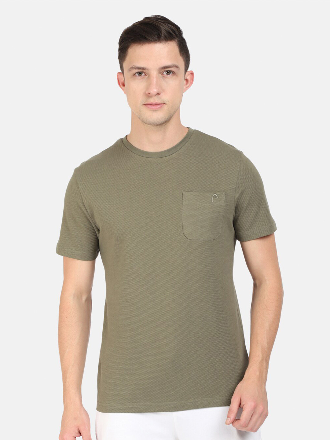 

Head Men Olive Green Slim Fit Outdoor T-shirt