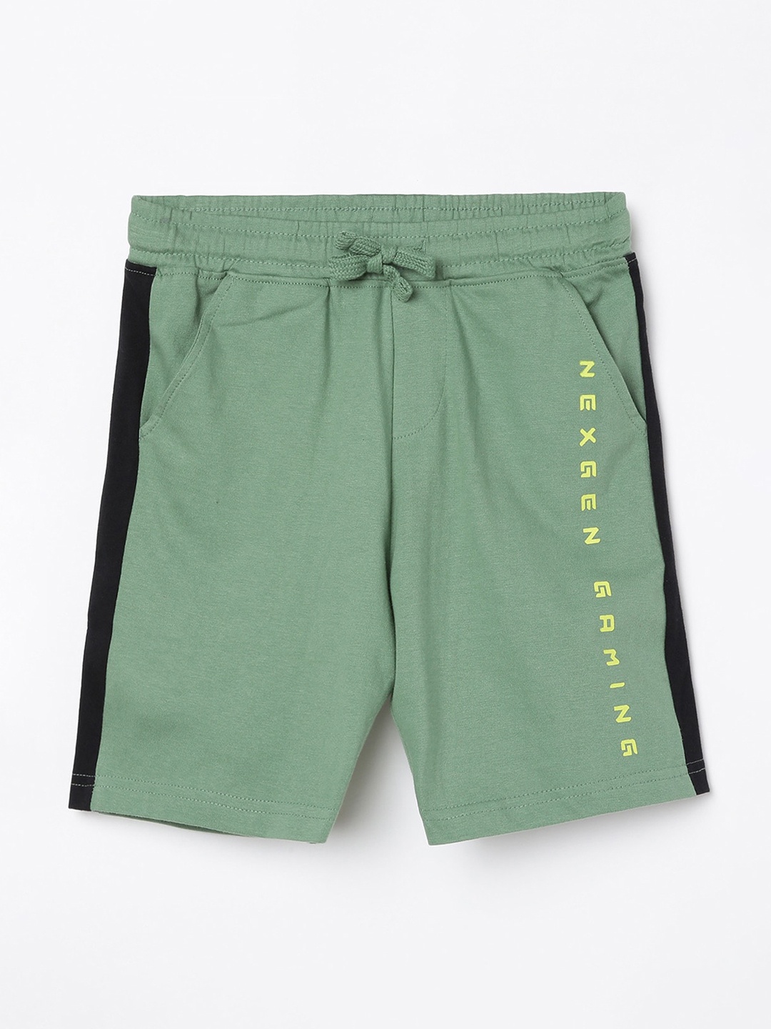 

Fame Forever by Lifestyle Boys Sage Green Printed Regular Fit Cotton Shorts, Beige