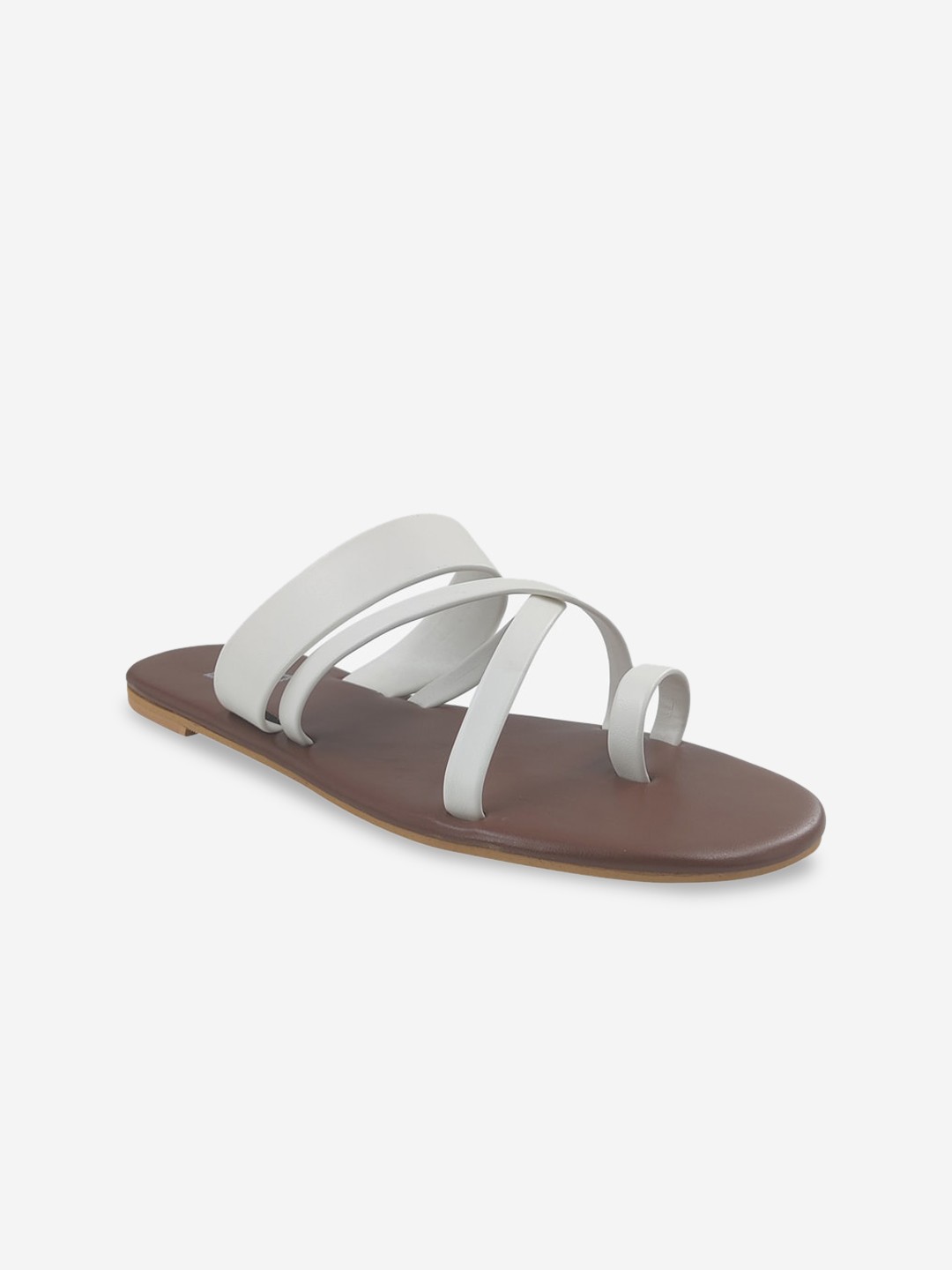 

POSTCARD Women White One Toe Flats