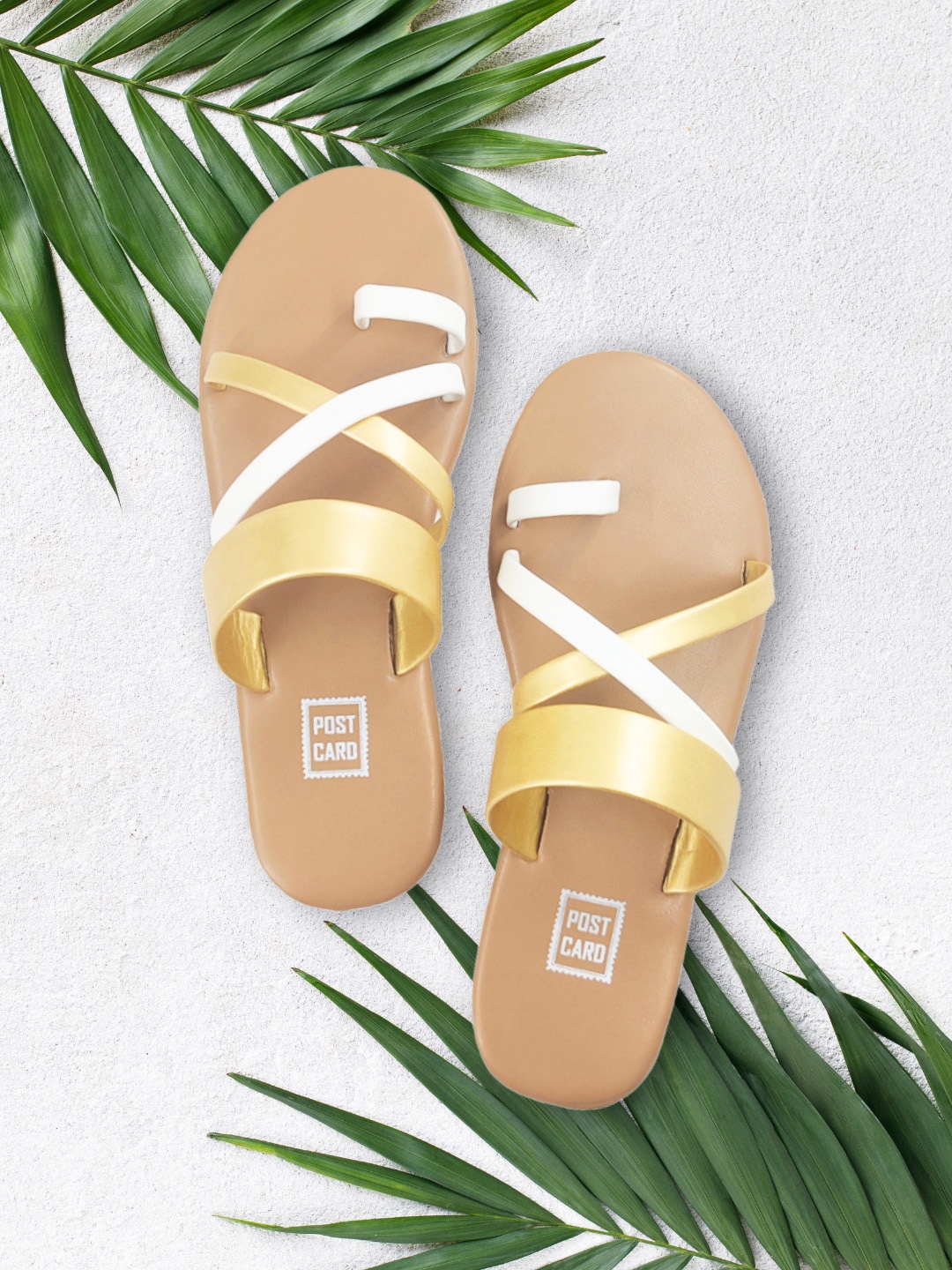 

POSTCARD Women Tan One Toe Flats