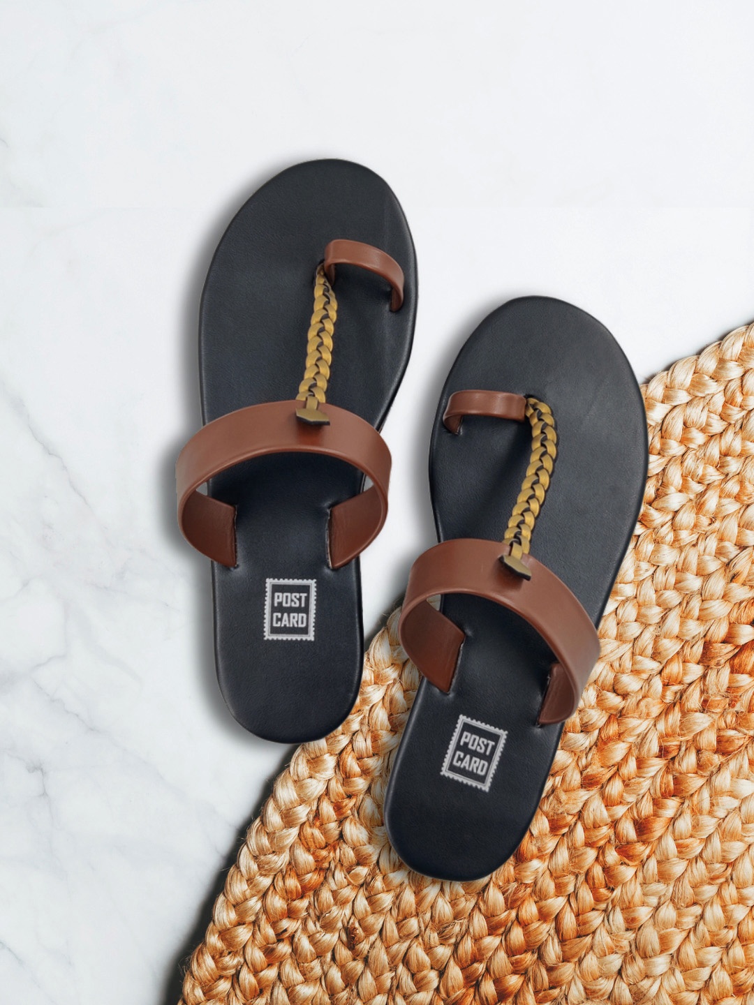 

POSTCARD Women Black T-Strap Flats