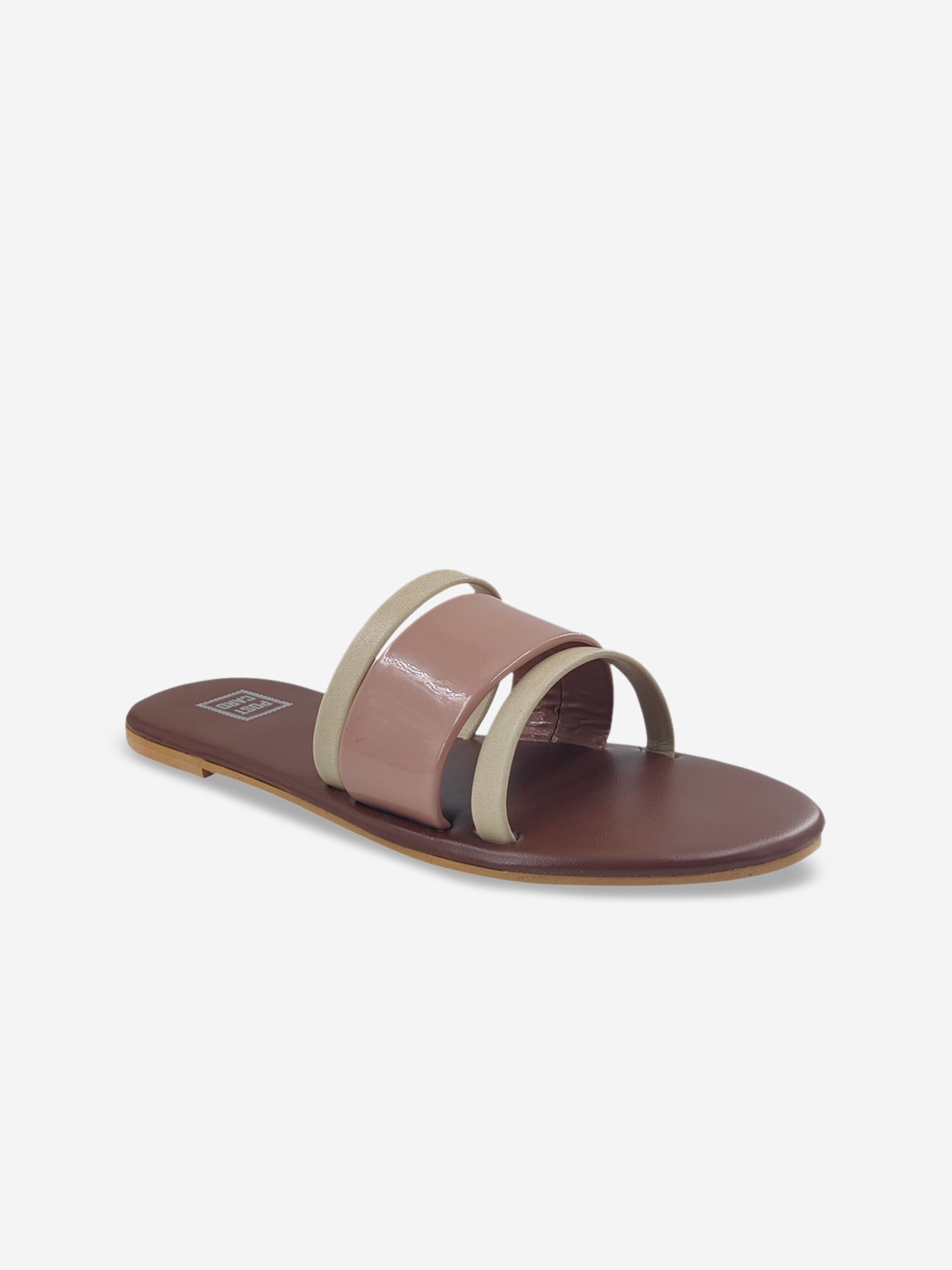 

POSTCARD Women Brown Colourblocked Open Toe Flats