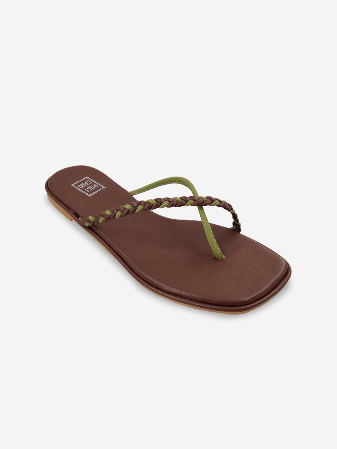 

POSTCARD Women Brown One Toe Flats