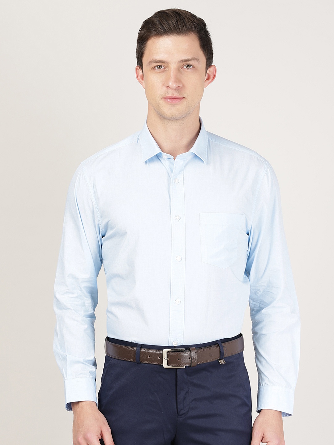 

MERCHANT MARINE Men Blue Classic Tailored Fit Casual Shirt