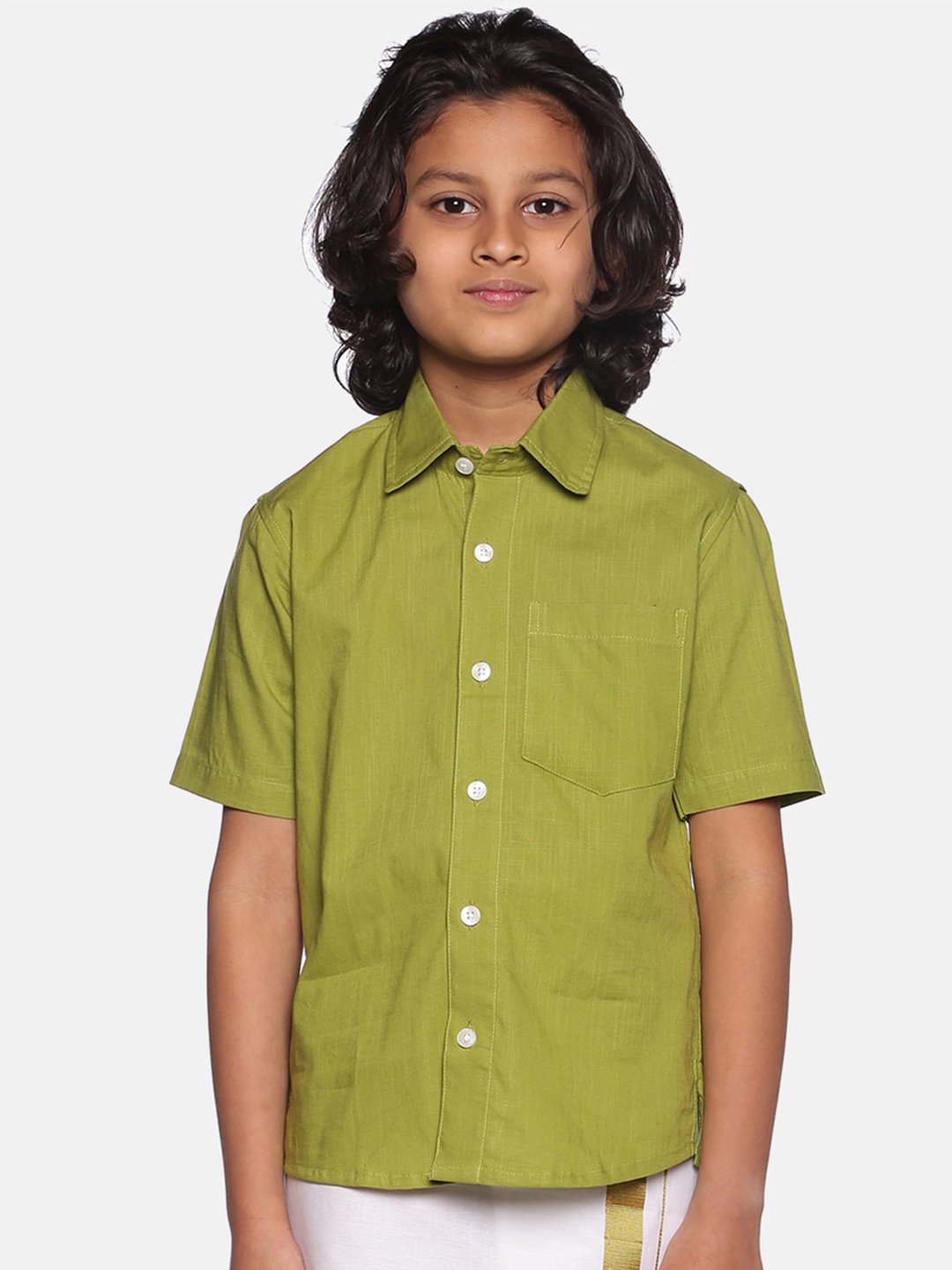 

Sethukrishna Boys Green Casual Shirt