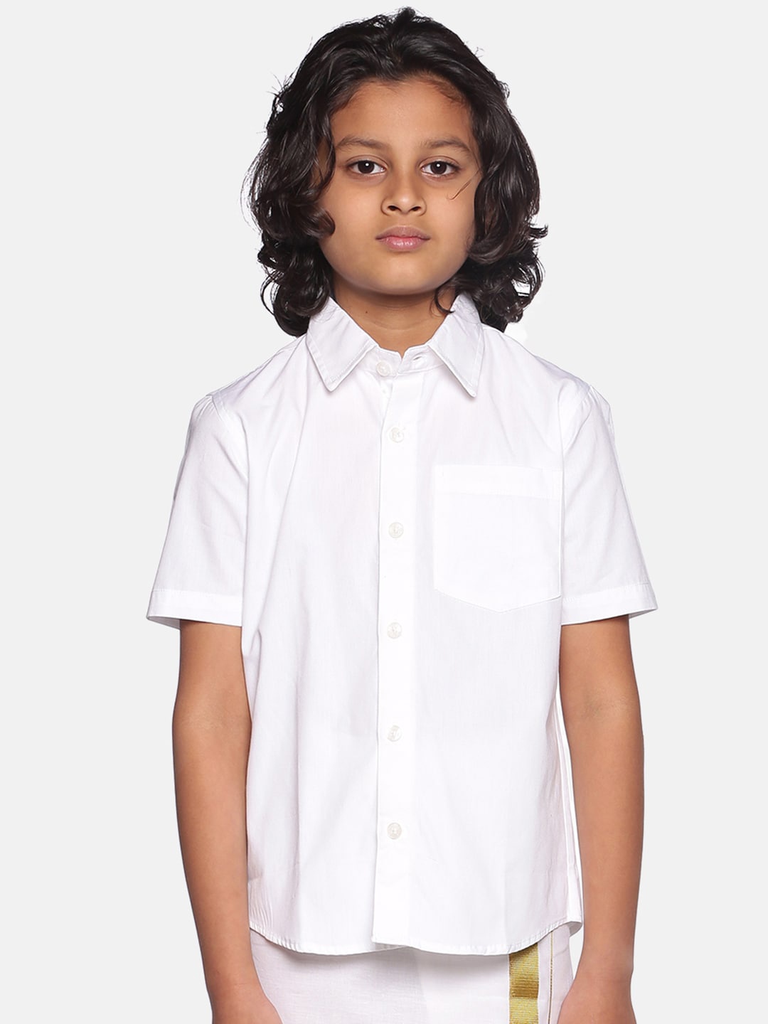 

Sethukrishna Boys White Cotton Casual Shirt