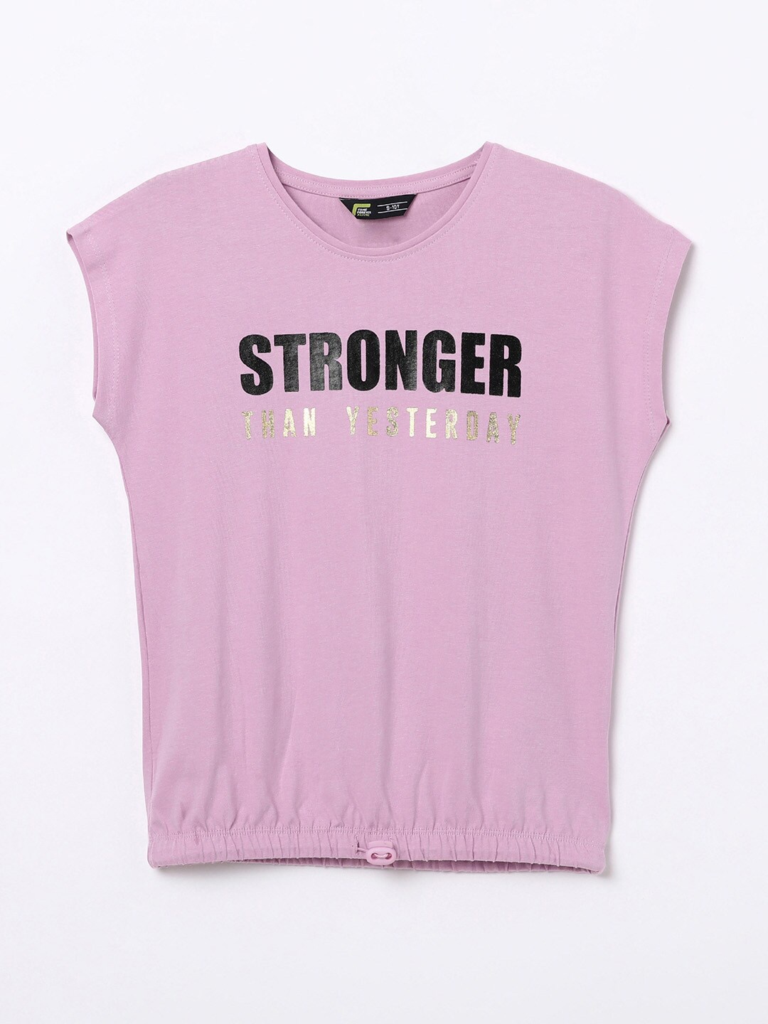 

Fame Forever by Lifestyle Mauve Print Extended Sleeves Pure Cotton Blouson Top