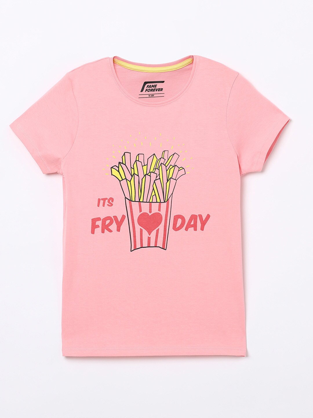 

Fame Forever by Lifestyle Girls Pink Printed Cotton T-shirt