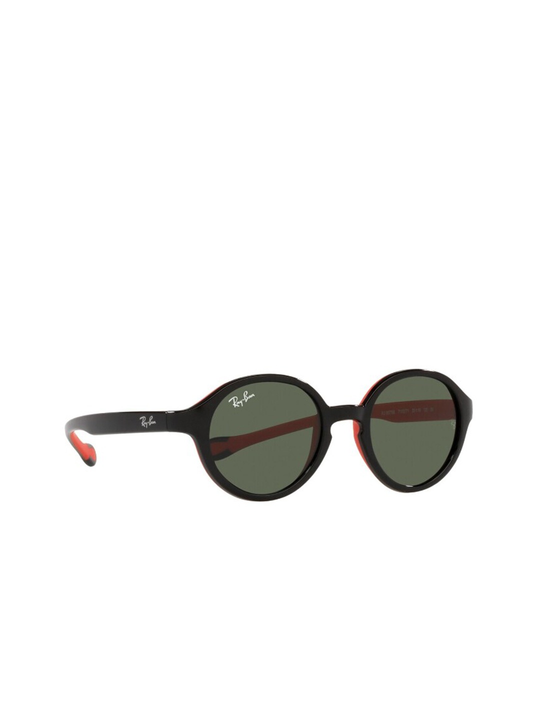 

Ray-Ban Junior Green Lens & Black Round Sunglasses with UV Protected Lens