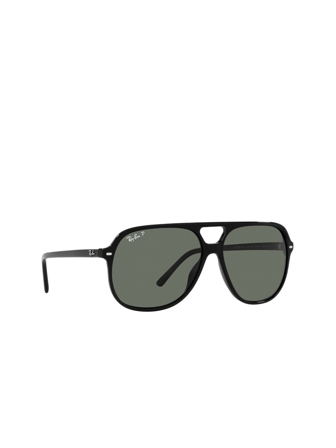 

Ray-Ban Unisex Polarized Green Lens Square Sunglasses - 0RB2198901/5860, Black