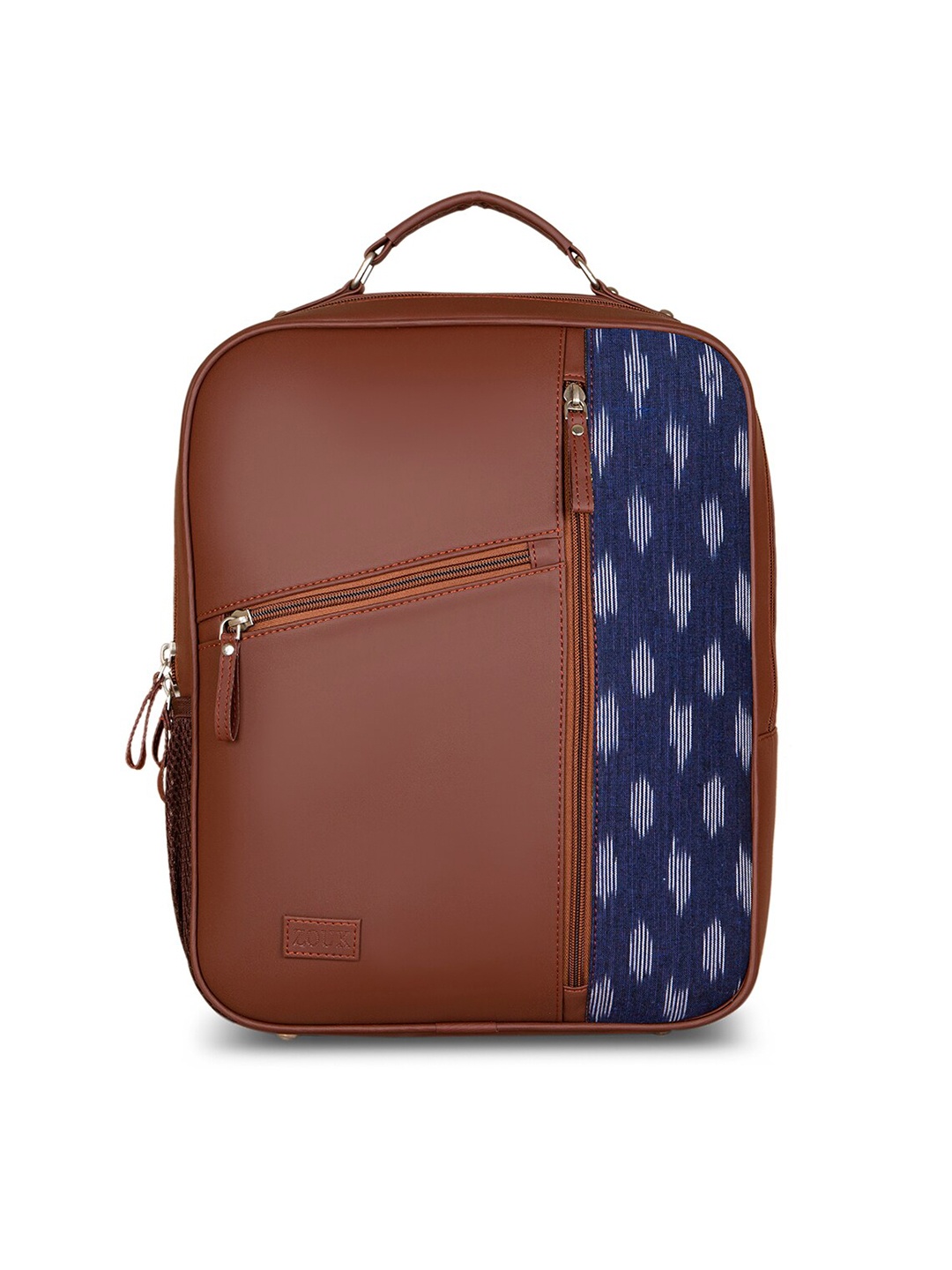 

ZOUK Blue & Brown Laptop Backpack with Anti-Theft