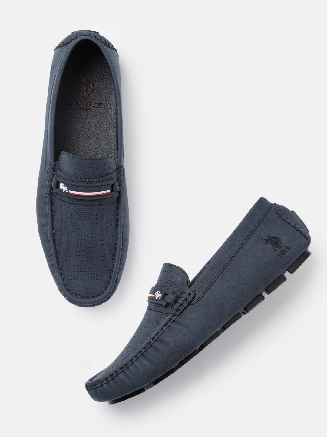 

U.S. Polo Assn. Men Navy Blue Perforated Driving Shoes
