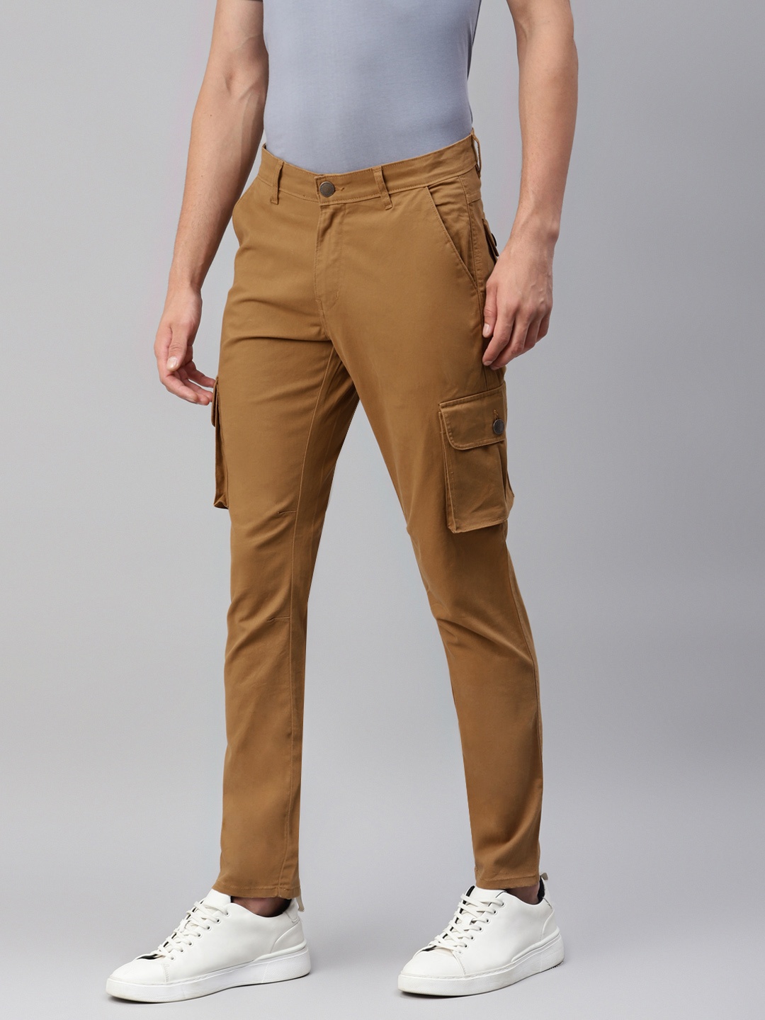 

Hubberholme Men Slim Fit Cargos Trousers, Beige