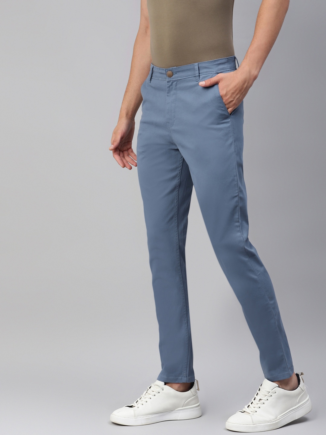 

Hubberholme Men Blue Relaxed Slim Fit Trousers