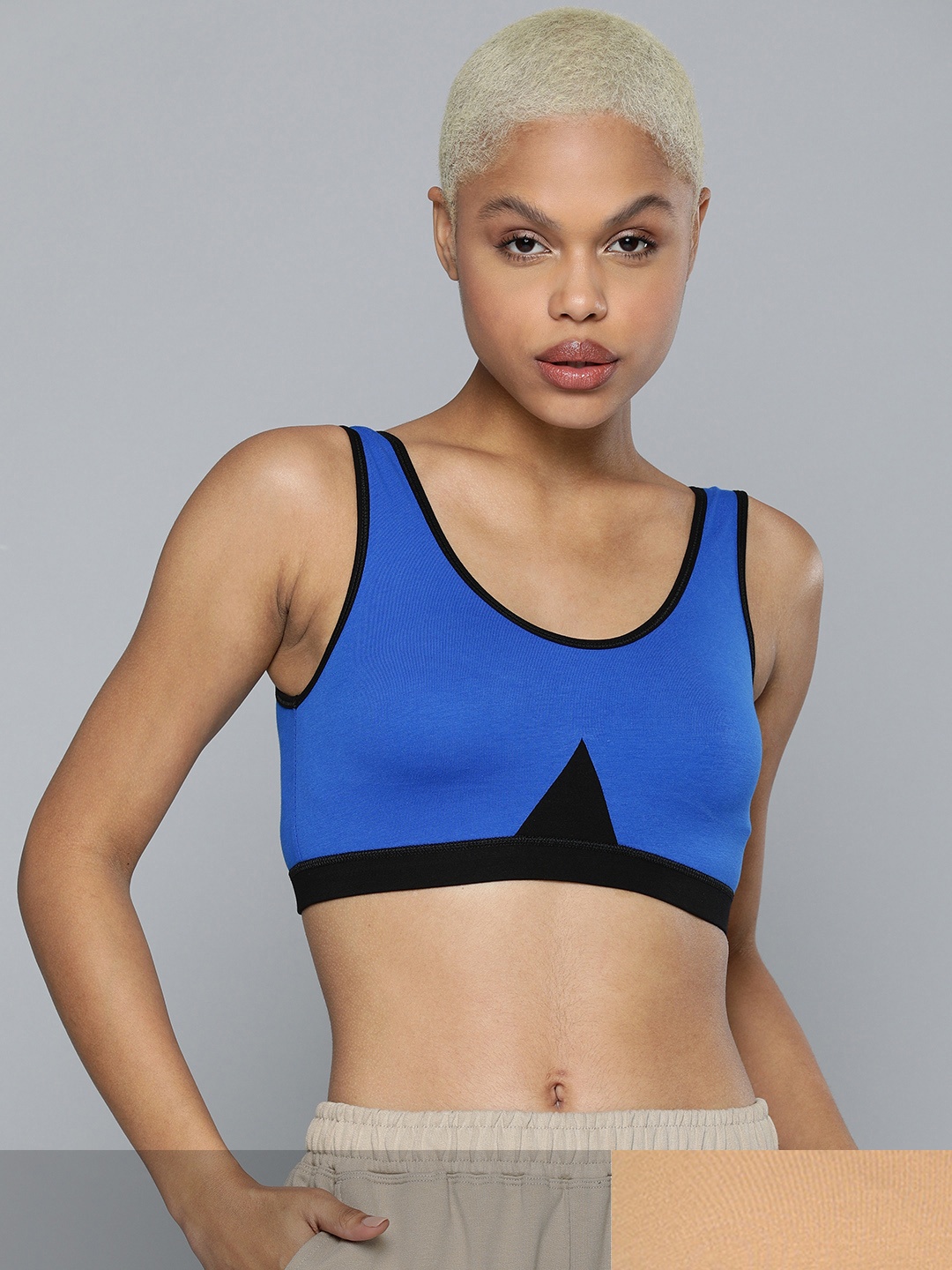 

HRX by Hrithik Roshan Women Pack of 2 Non Padded Slip on Sports Bra, Blue