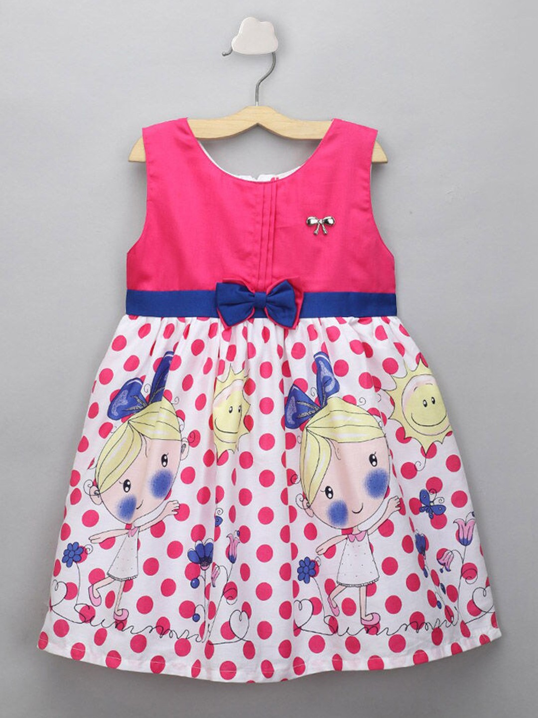 

The Magic Wand Girls Fuchsia Printed Dress