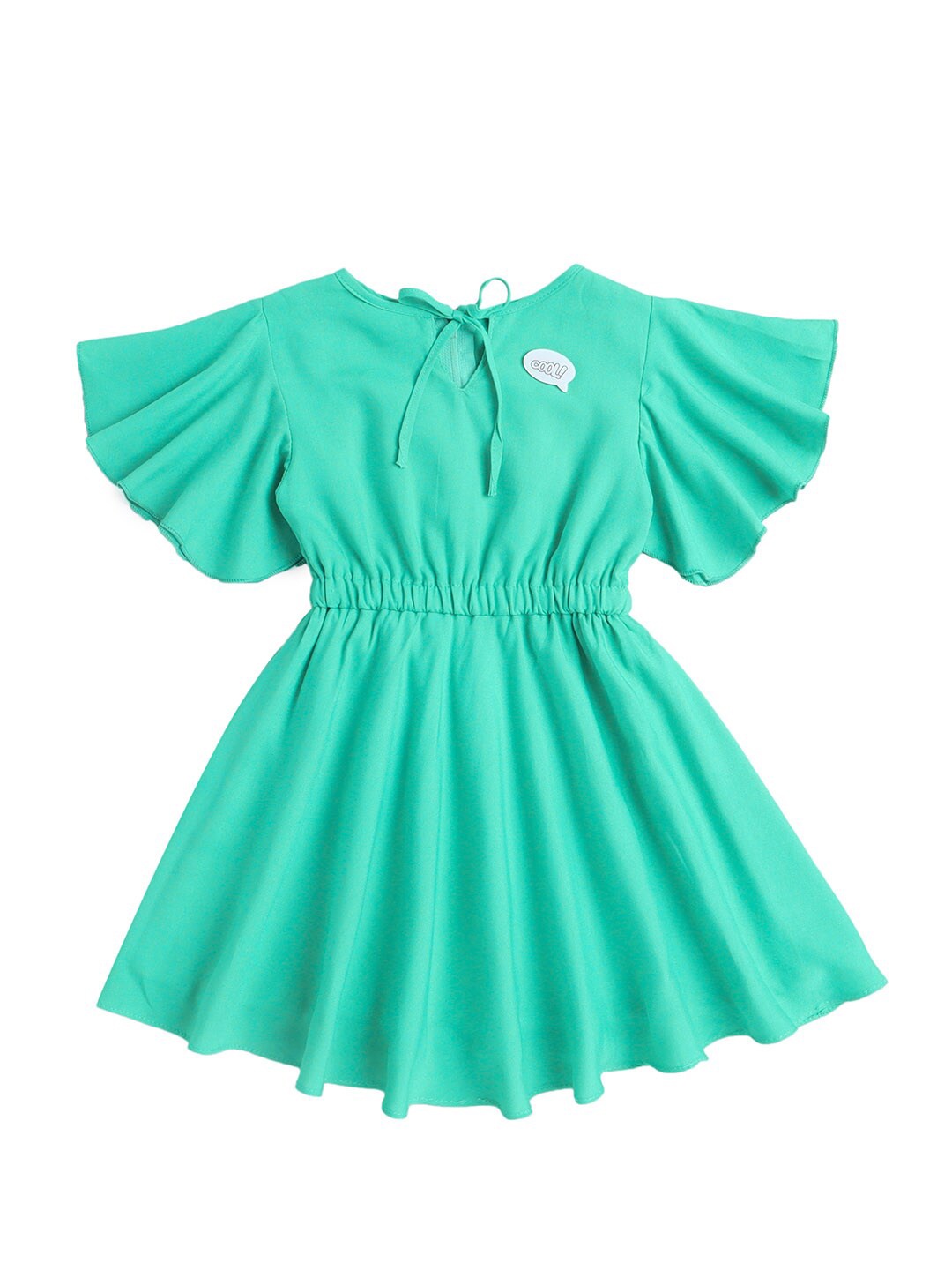 

The Magic Wand Girls Green Tie-Up Neck Dress
