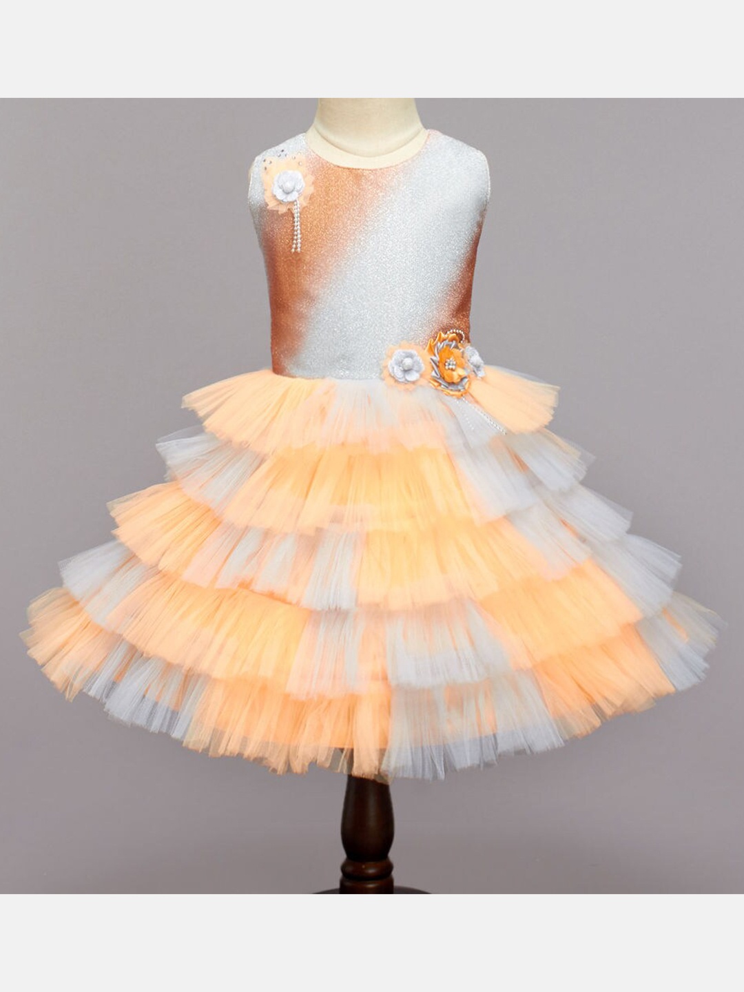 

The Magic Wand Girls Peach-Coloured Maxi Dress