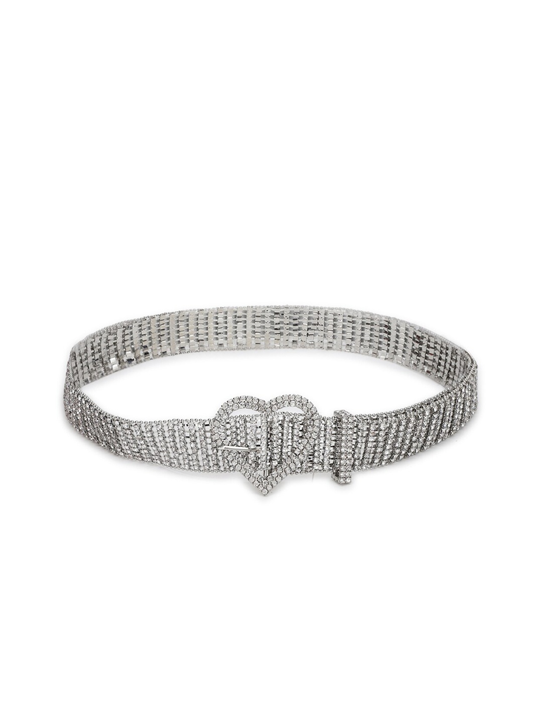 

FOREVER 21 Women Silver-Toned Embellished PU Belt