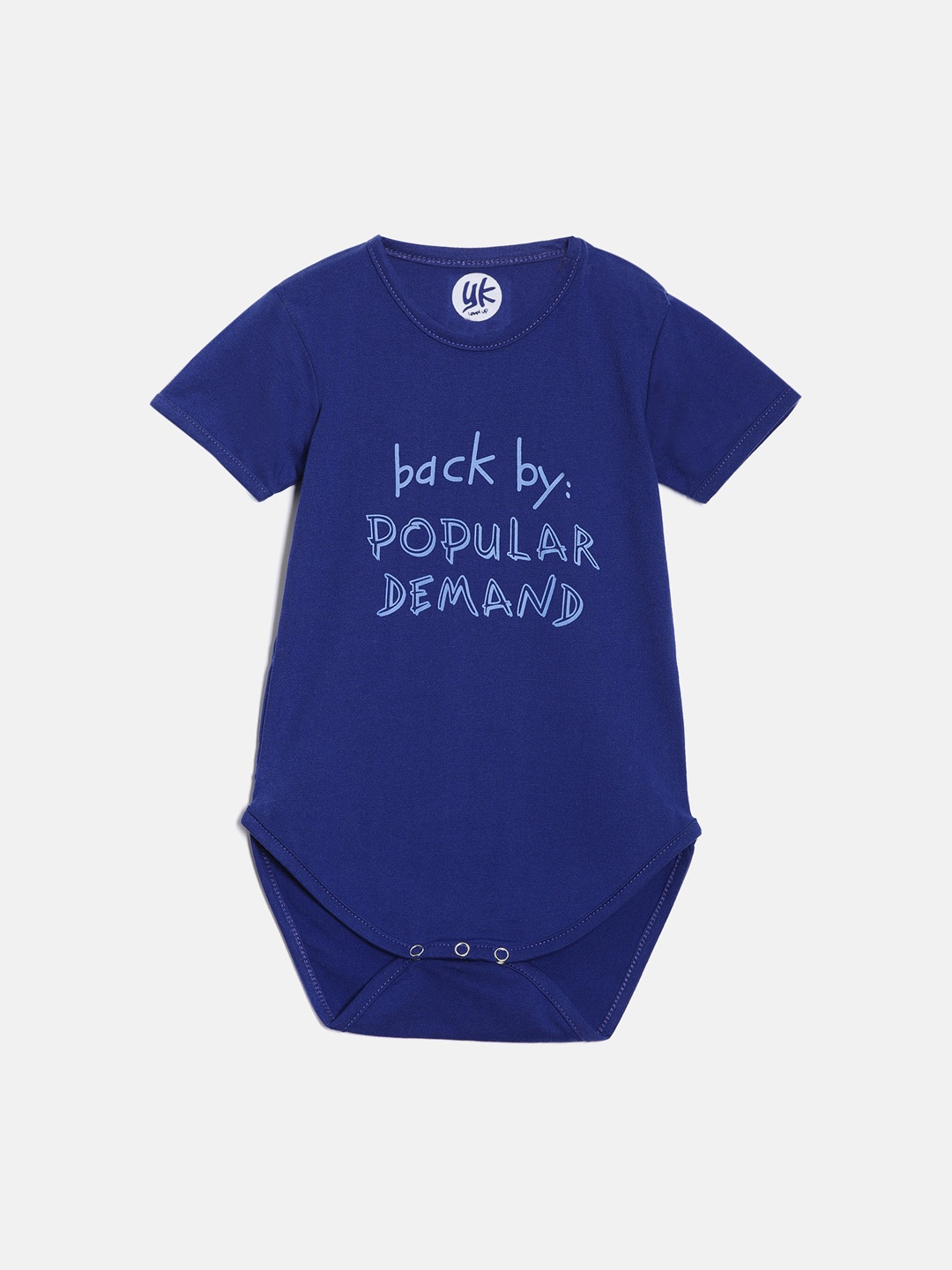 

YK Infant Boys Navy Blue Graphic Printed Cotton Bodysuit