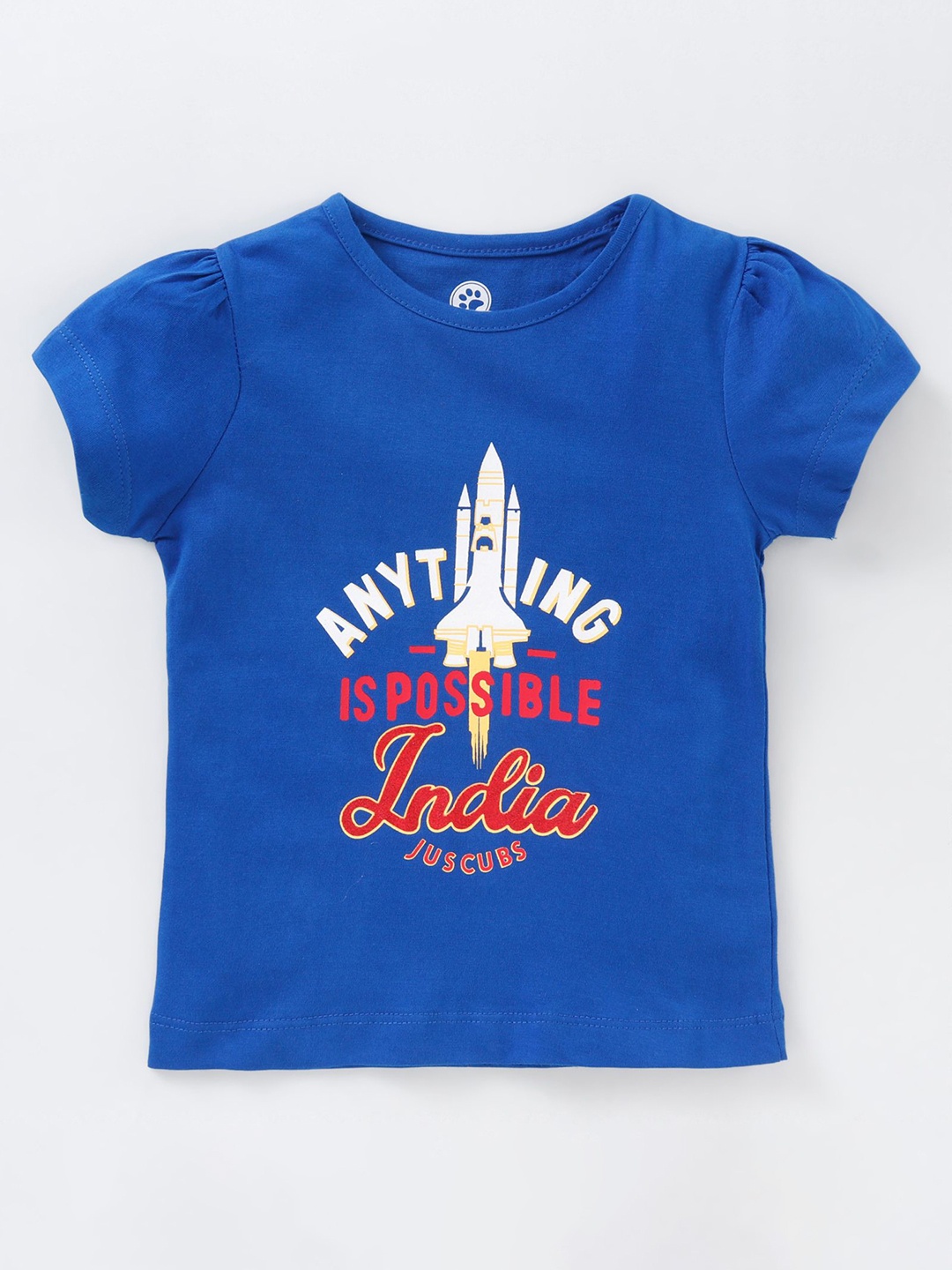 

JusCubs Girls Blue Printed T-shirt