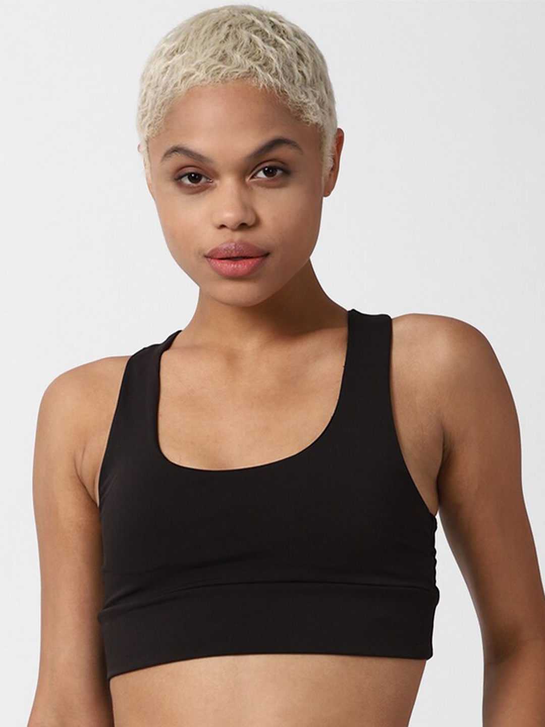 

FOREVER 21 Black Solid Active Bra