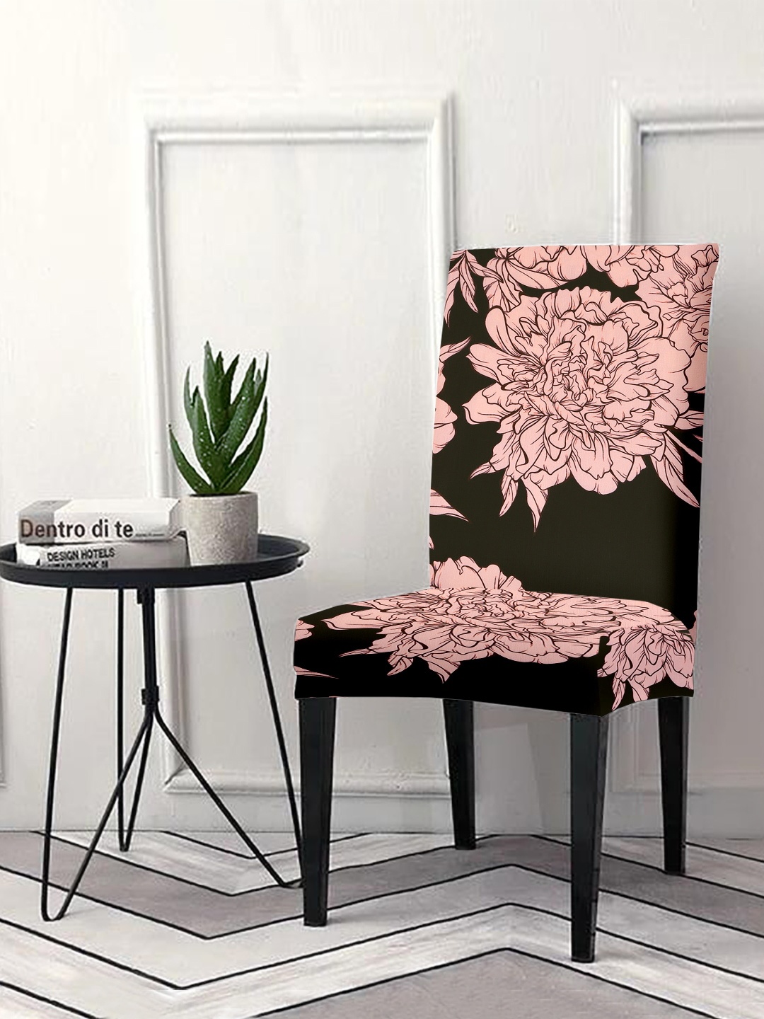 

Cortina Set Of 6 Beige & Black Printed Chair Cover
