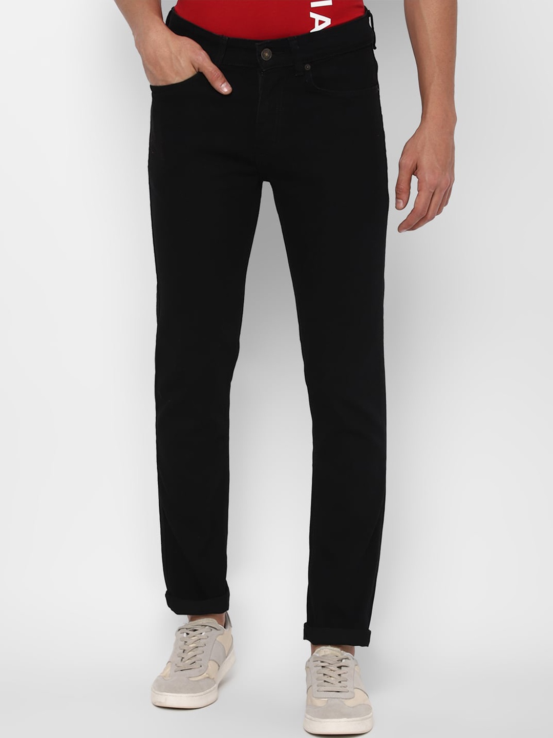 

FOREVER 21 Men Black Stretchable Mid-rise Jeans