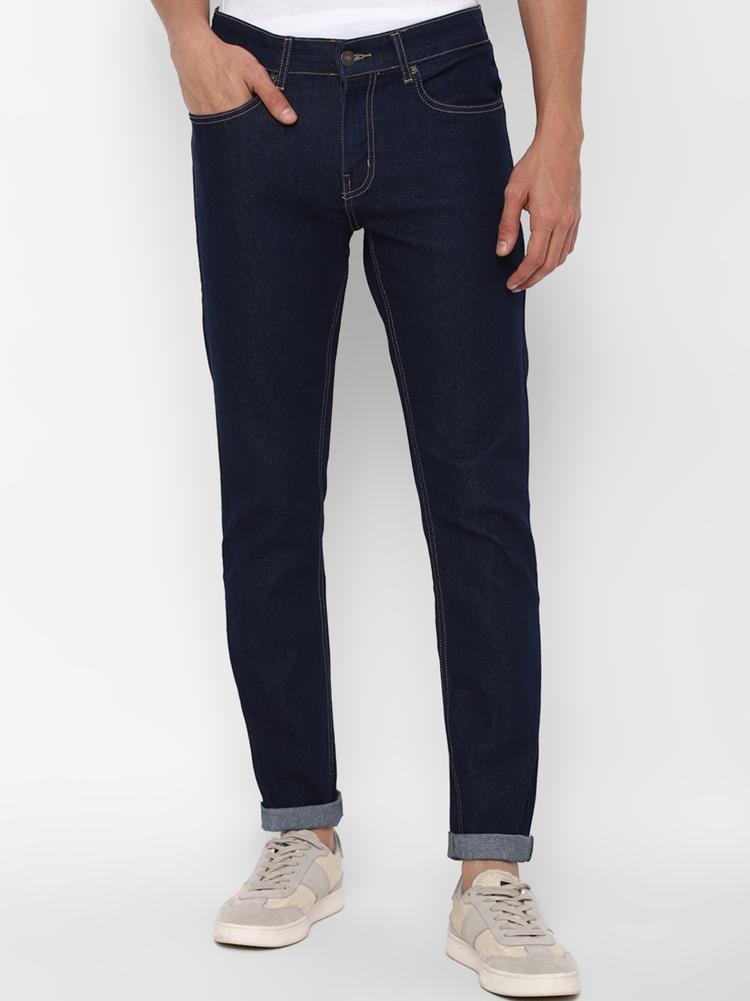 

FOREVER 21 Men Navy Blue Stretchable Jeans