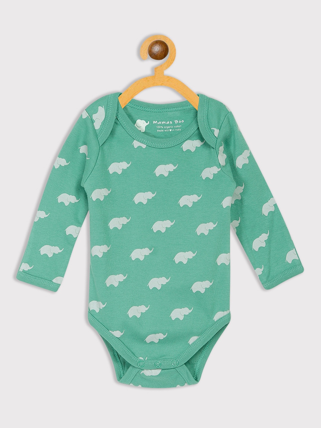 

Mamas Boo Infant Kids Green Printed Organic Cotton Sustainable Bodysuit