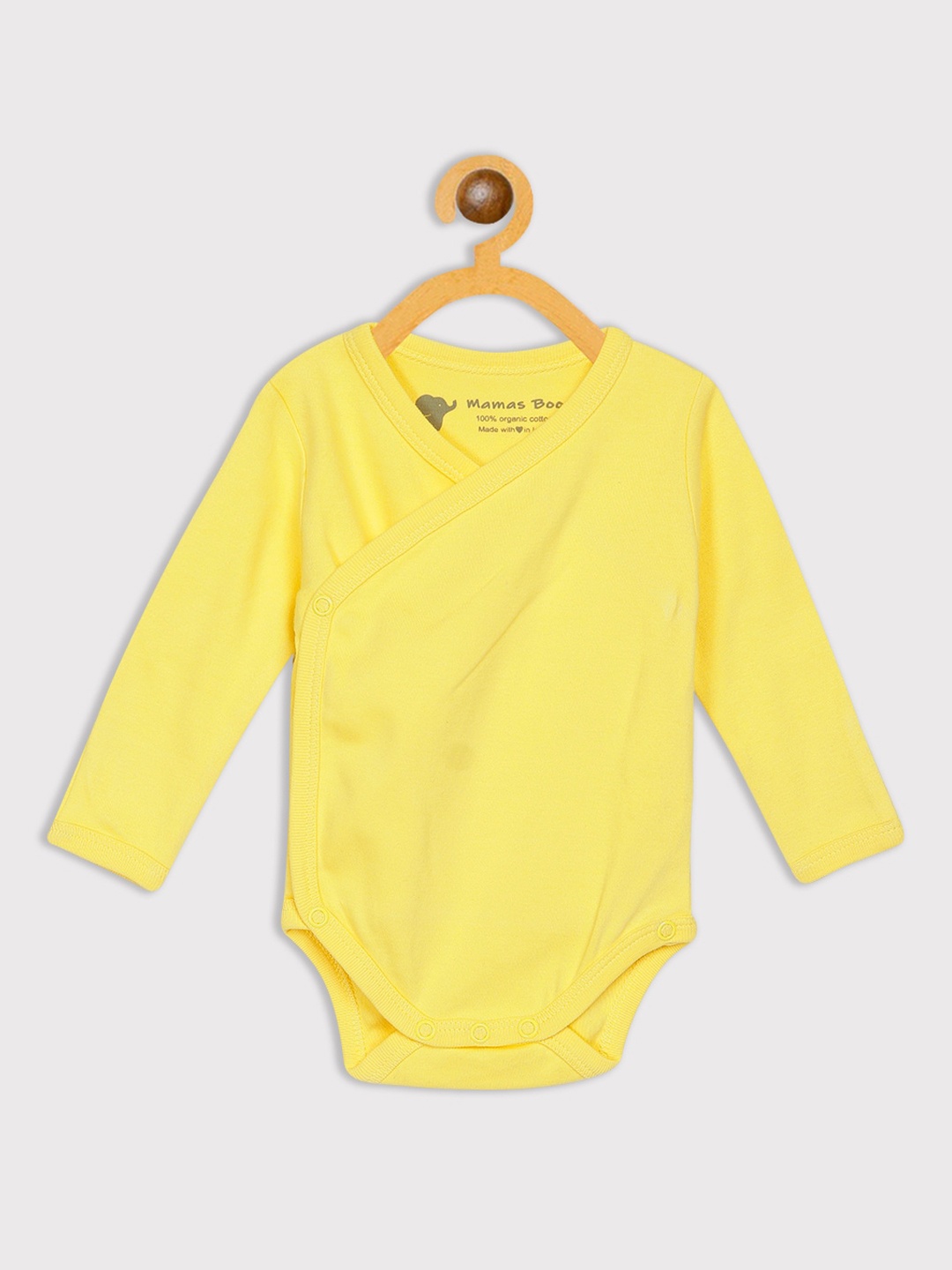 

Mamas Boo Infants Yellow Solid Organic Cotton Sustainable Bodysuit