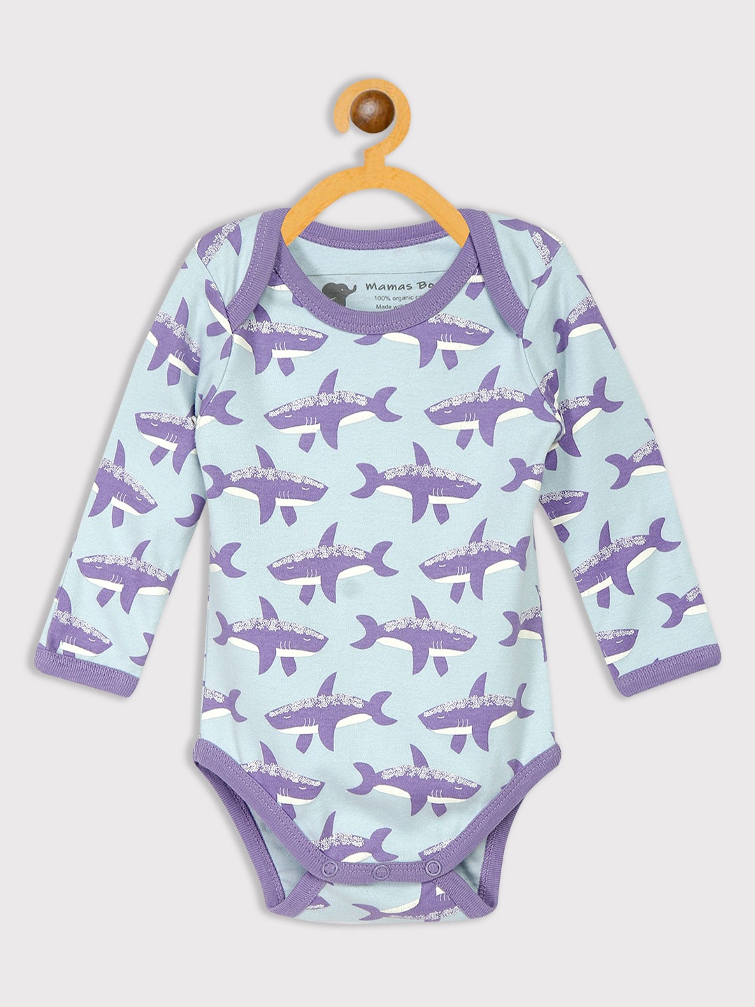 

Mamas Boo Kids Purple & Blue Printed Pure Organic Cotton Sustainable Bodysuit