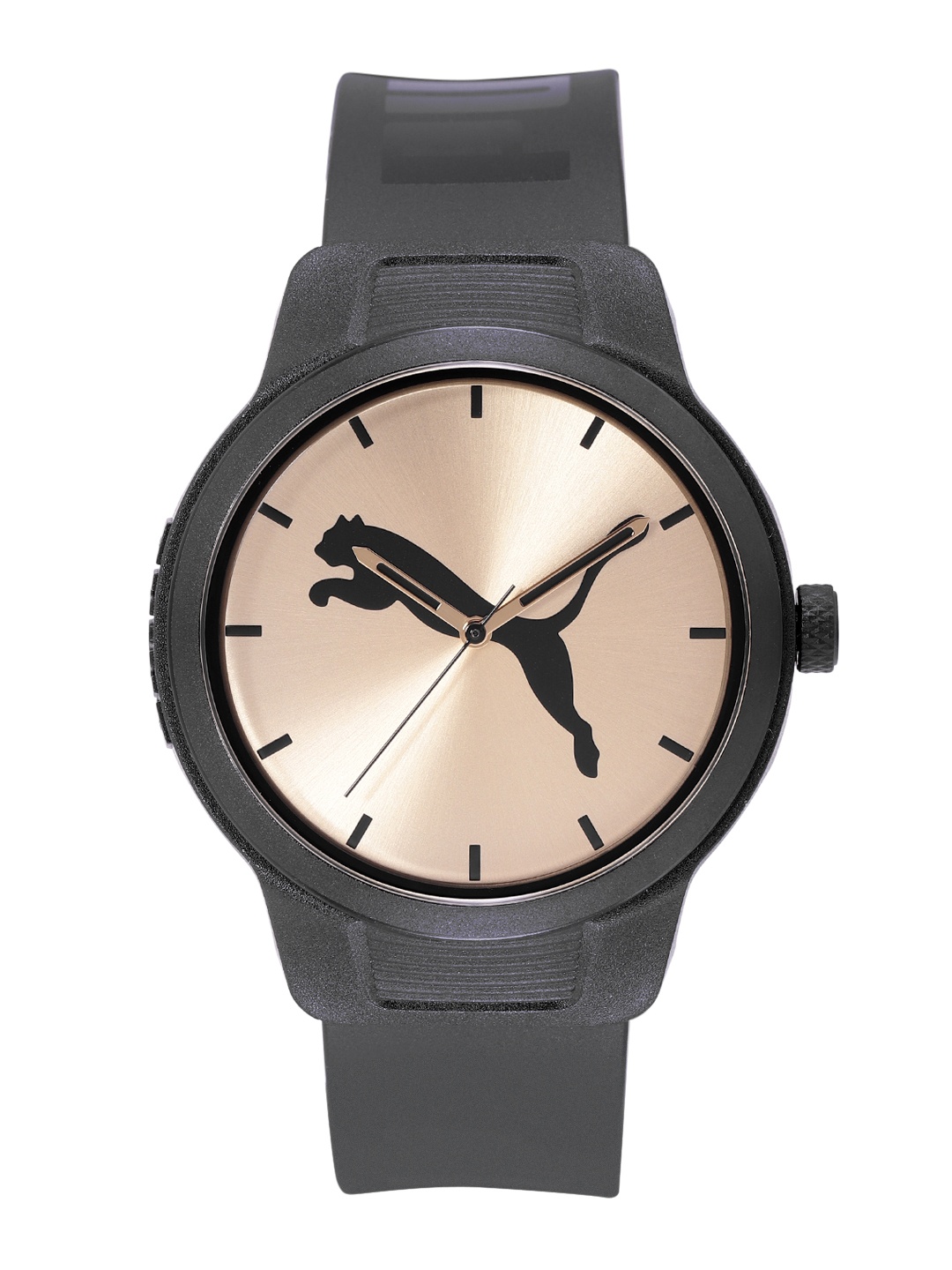 

Puma Men Gold-Toned Dial & Black Straps Reset V2 Analogue Watch P5085