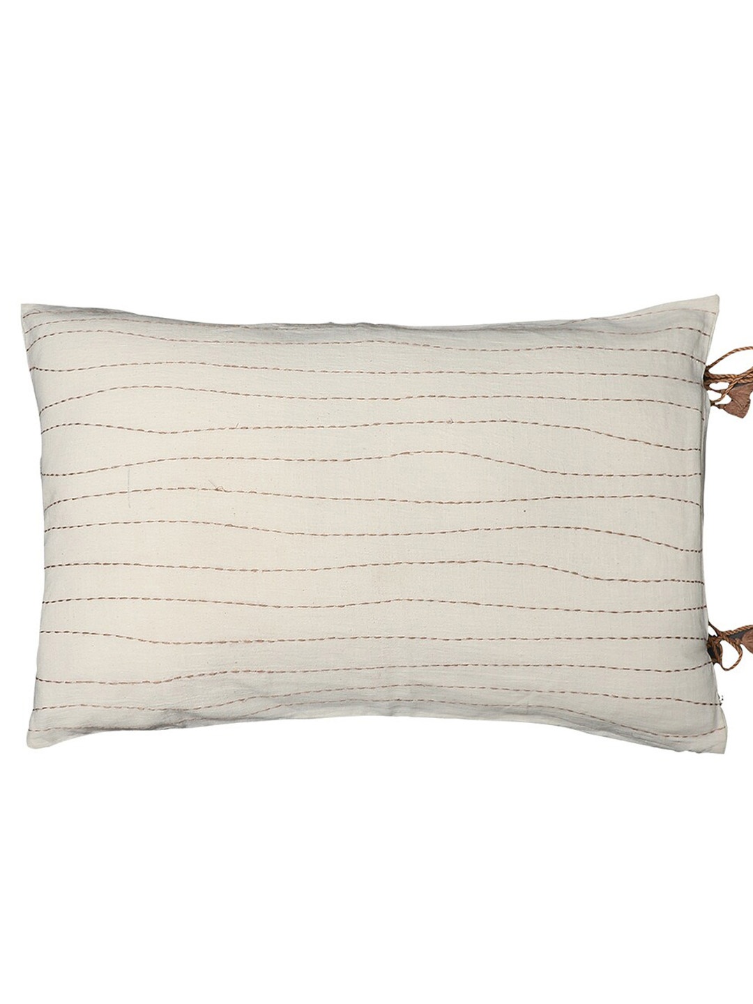 

Ritu Kumar Off White & Beige Embroidered Pillow Cover With filler