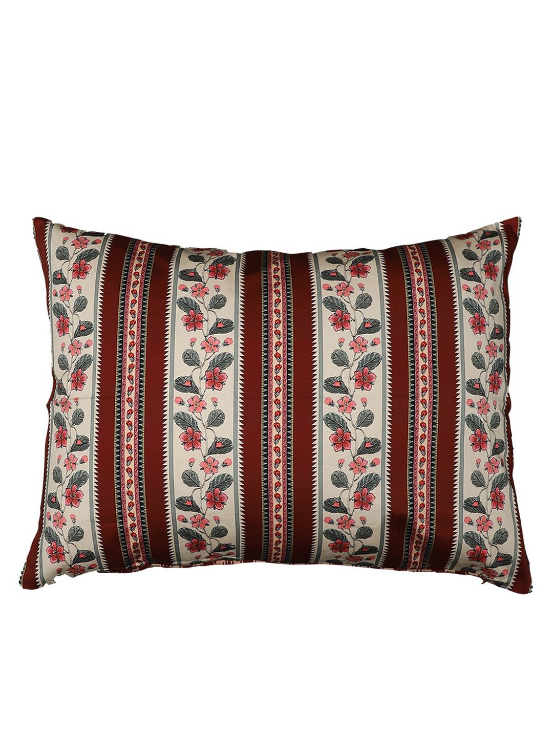 

Ritu Kumar Pink & Maroon Floral Printed Pillow Sham With Filler