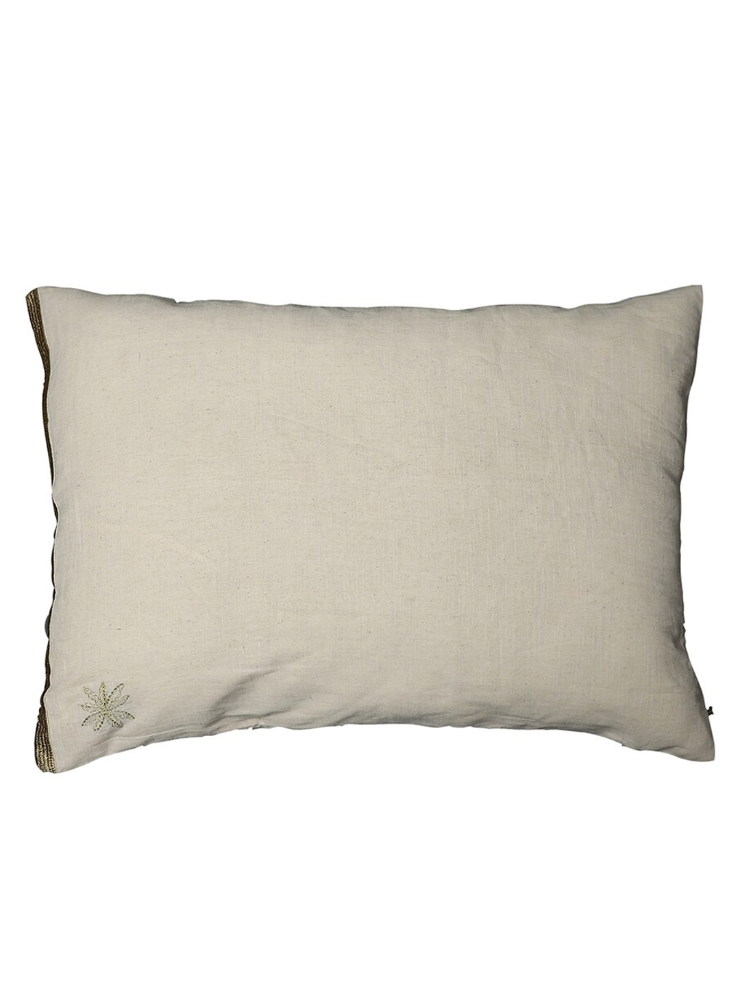 

Ritu Kumar Off-White Solid Cotton Pillow Cover
