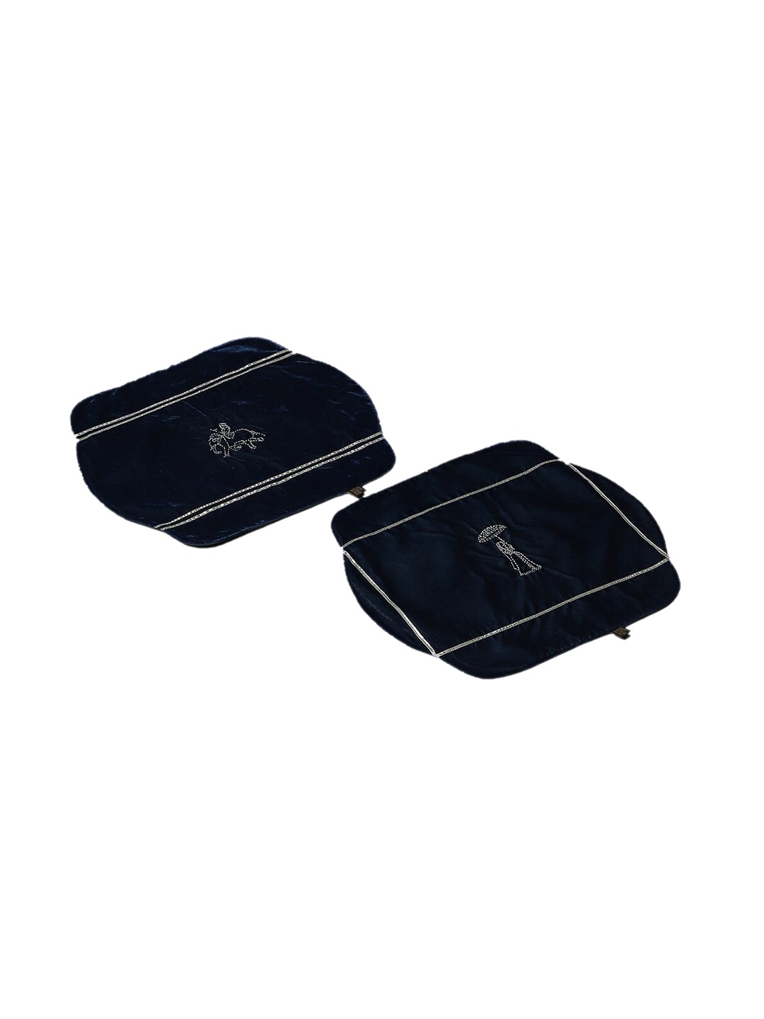 

Ritu Kumar Set Of 2 Navy Blue Embroidered Table Placemats