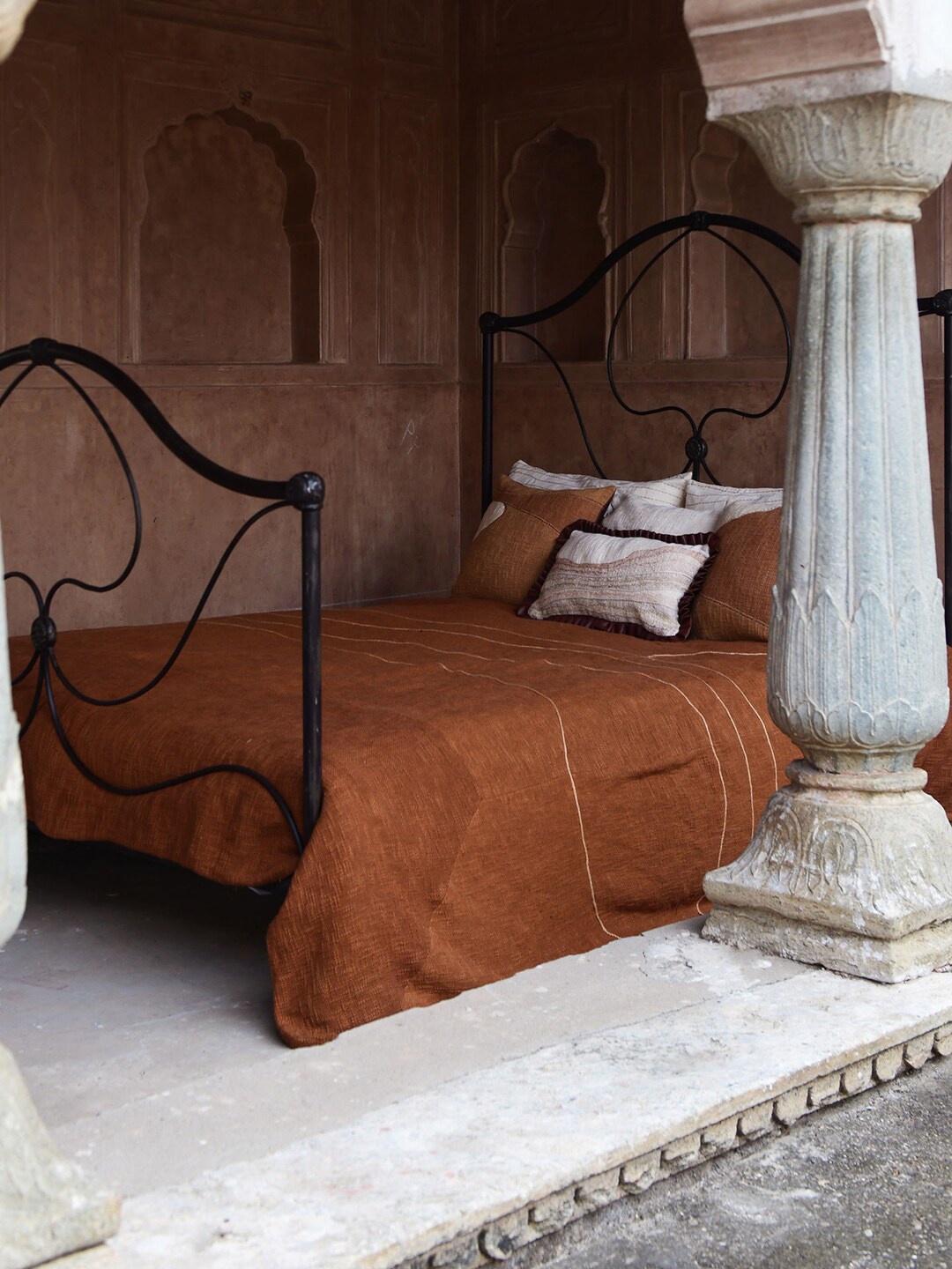 

Ritu Kumar Brown Solid Cotton Jaisalmer Double Bedcover