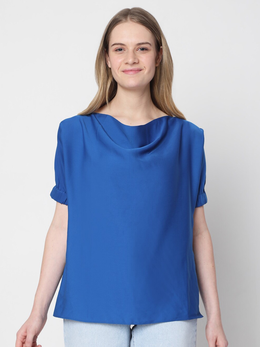 

Vero Moda Blue Extended Sleeves Top